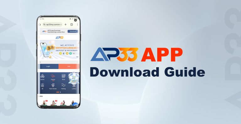 AP33 Android app download guide displayed on smartphone screen