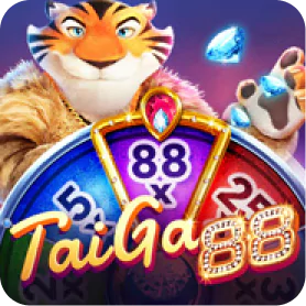 Tai Gao 88 slot game thumbnail featuring a smiling tiger above a colorful roulette-style wheel with the number 88.